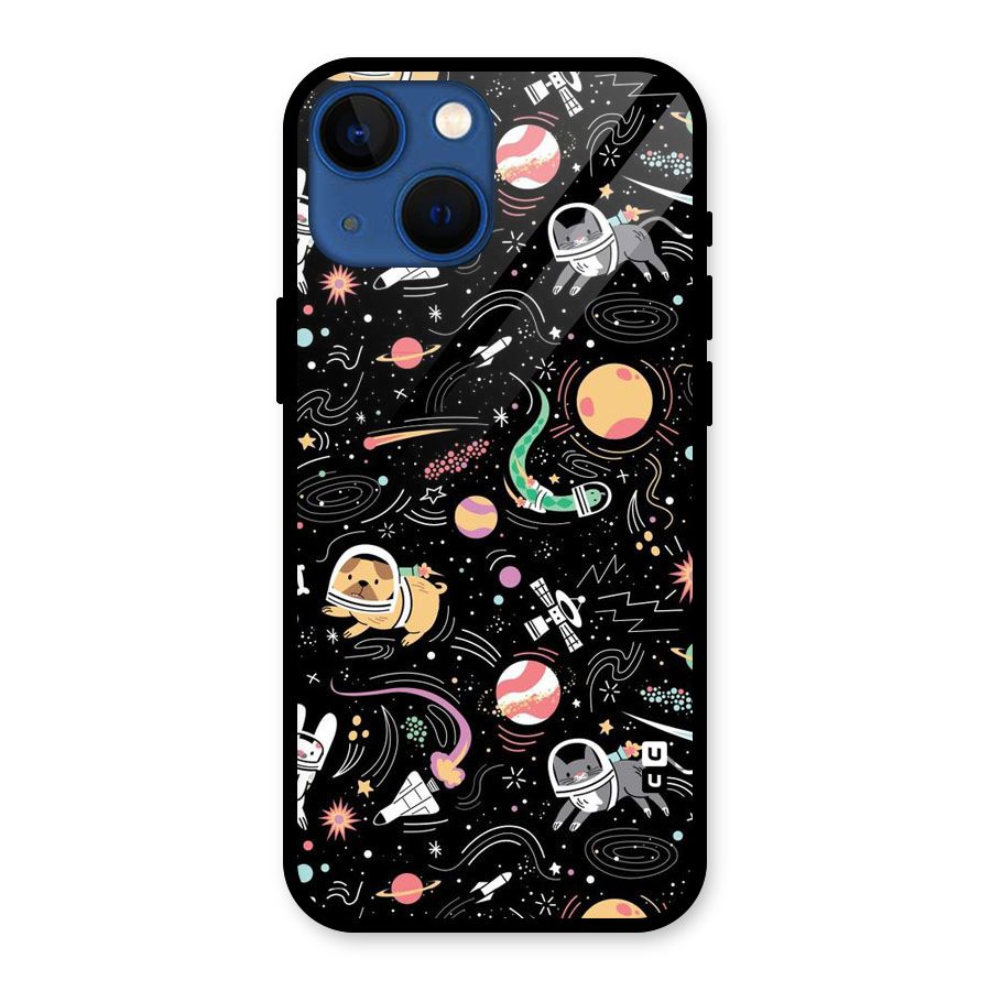 Dog Planetarium Glass Back Case for iPhone 13 Mini