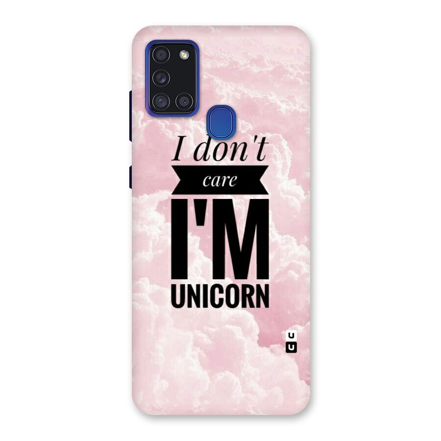 Dont Care Unicorn Back Case for Galaxy A21s