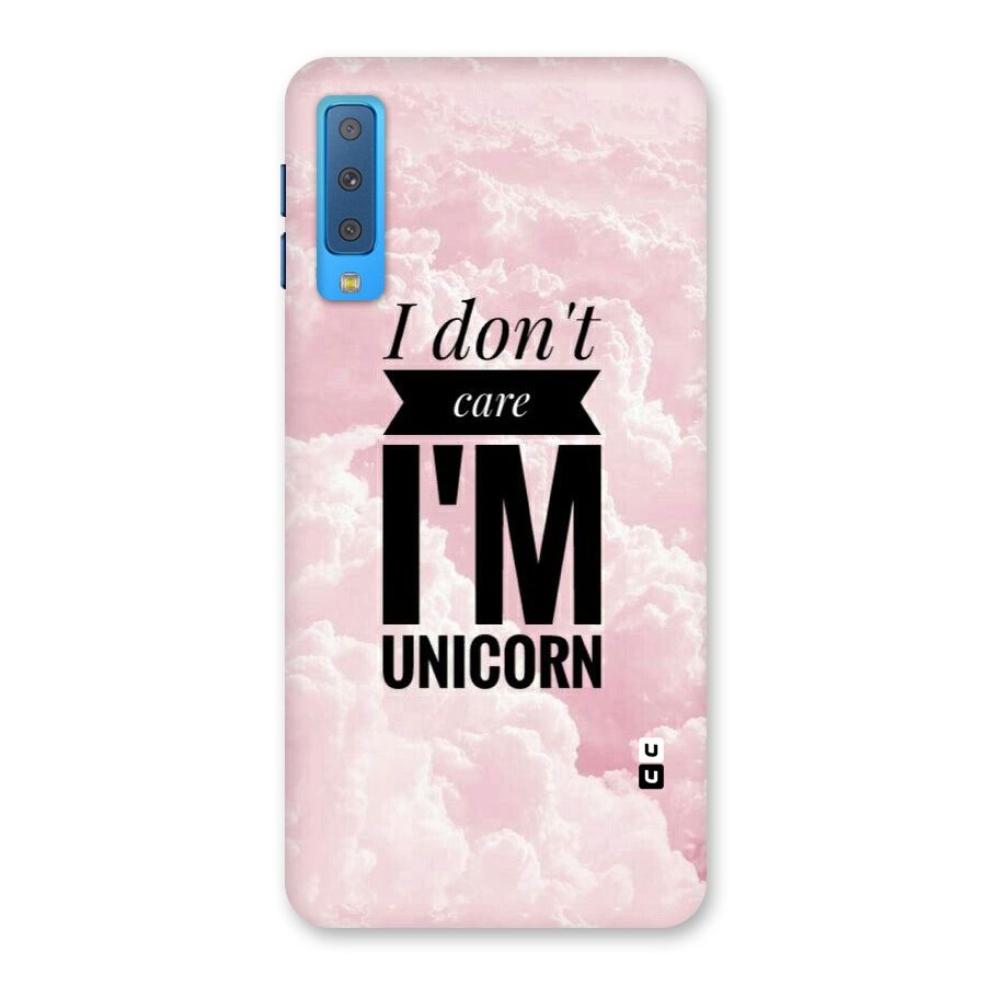 Dont Care Unicorn Back Case for Galaxy A7 (2018)