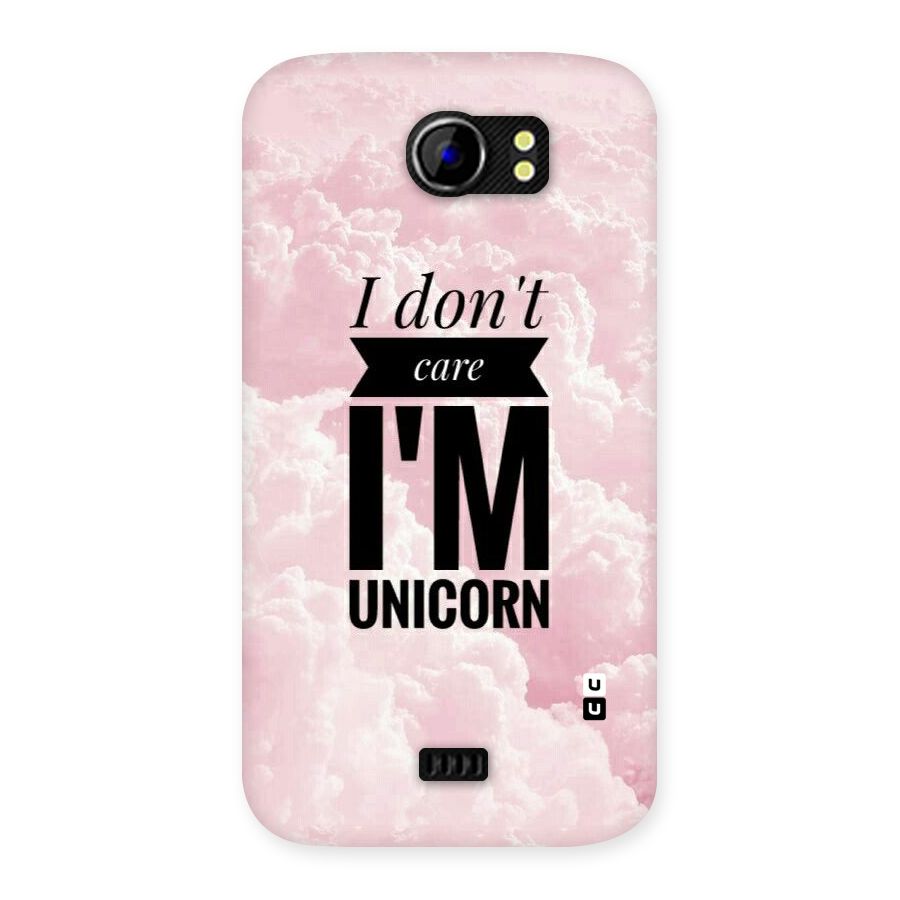 Dont Care Unicorn Back Case for Micromax Canvas 2 A110