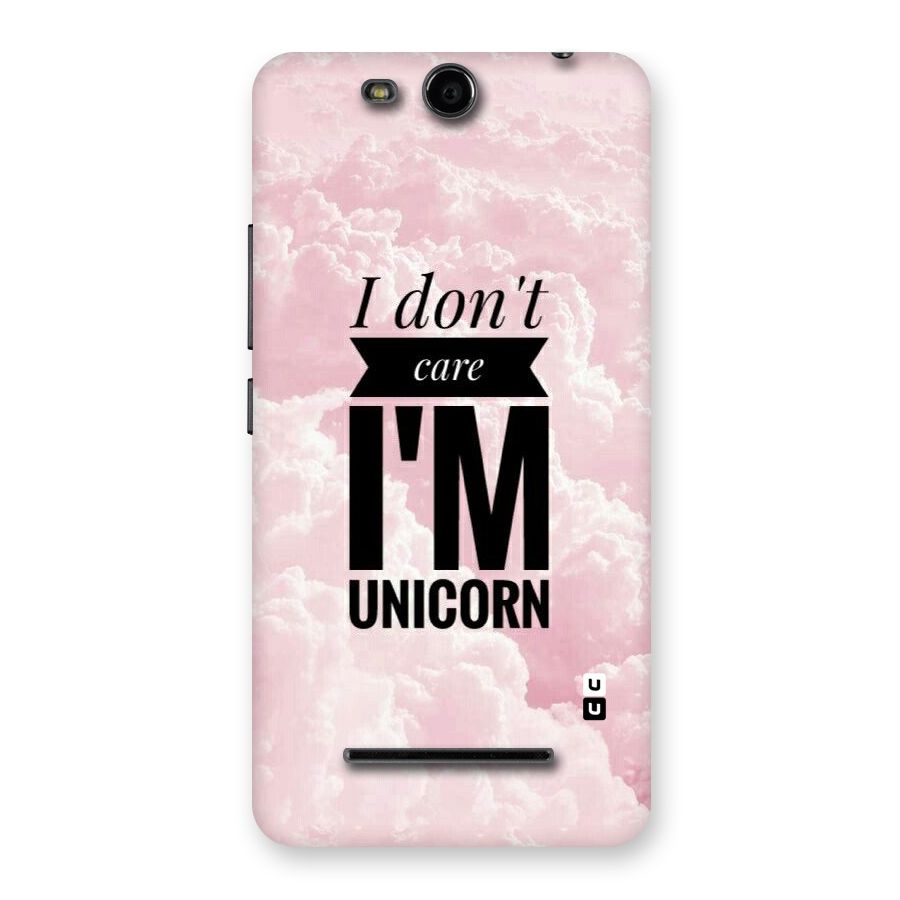 Dont Care Unicorn Back Case for Micromax Canvas Juice 3 Q392