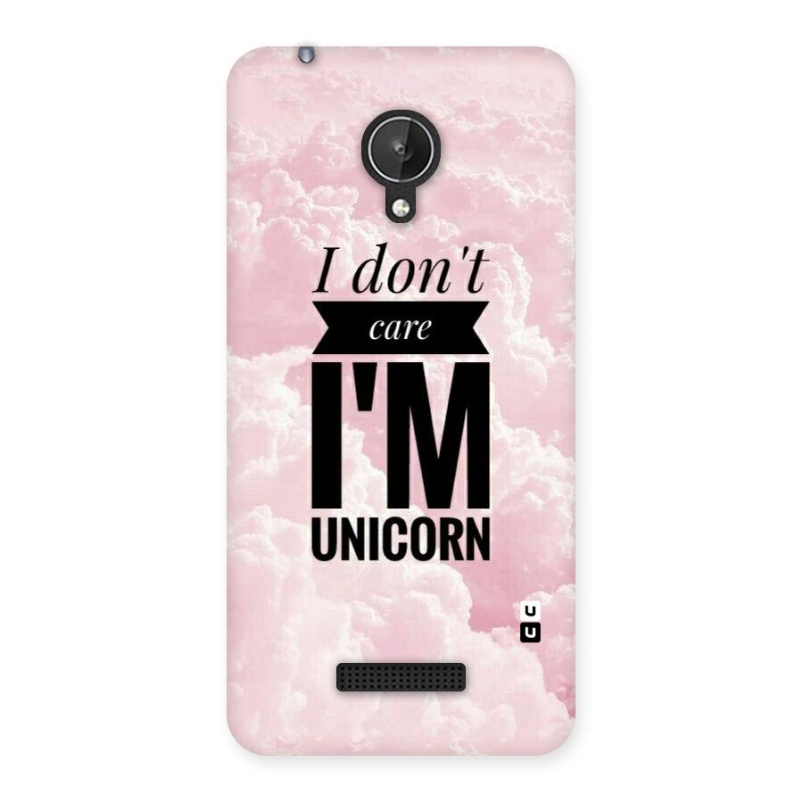 Dont Care Unicorn Back Case for Micromax Canvas Spark Q380
