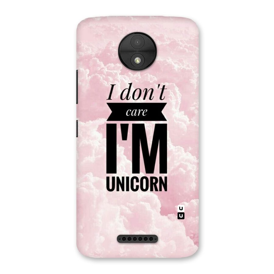 Dont Care Unicorn Back Case for Moto C