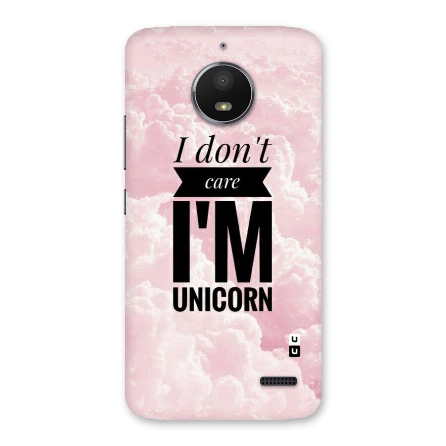 Dont Care Unicorn Back Case for Moto E4
