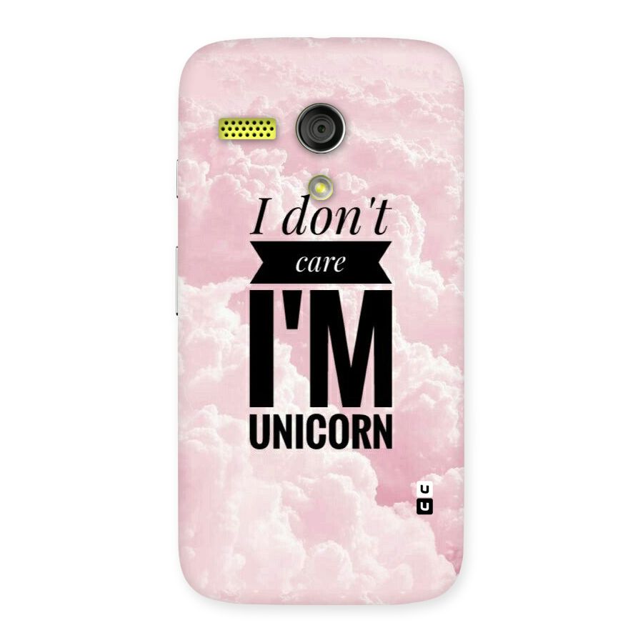 Dont Care Unicorn Back Case for Moto G