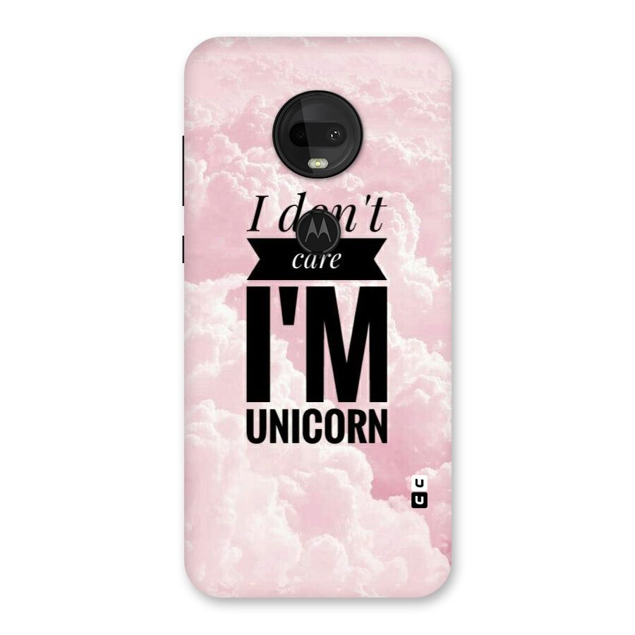 Dont Care Unicorn Back Case for Moto G7