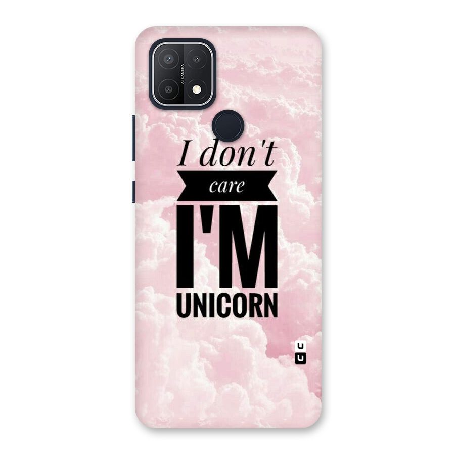 Dont Care Unicorn Back Case for Oppo A15
