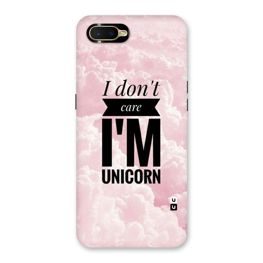 Dont Care Unicorn Back Case for Oppo K1