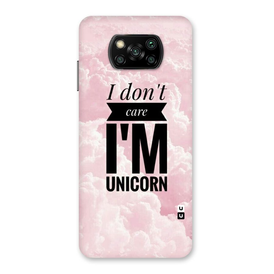 Dont Care Unicorn Back Case for Poco X3