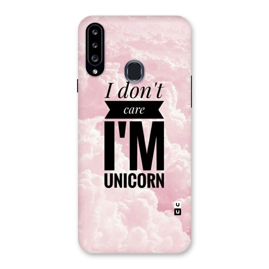 Dont Care Unicorn Back Case for Samsung Galaxy A20s