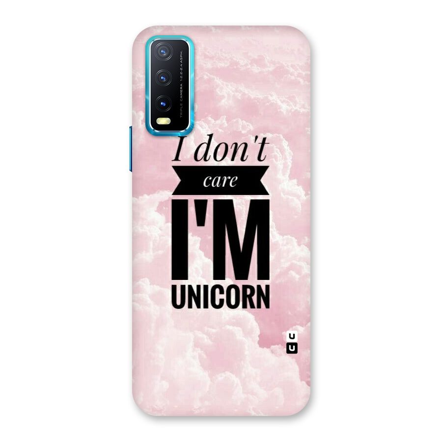 Dont Care Unicorn Back Case for Vivo Y20G