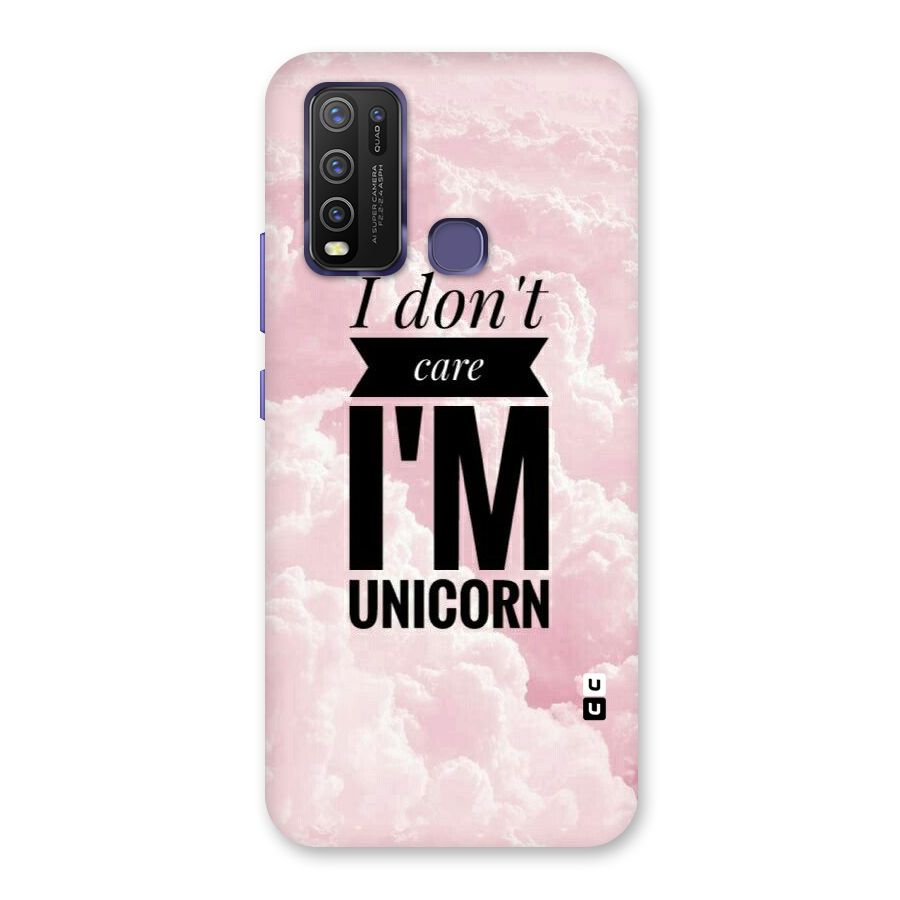 Dont Care Unicorn Back Case for Vivo Y30
