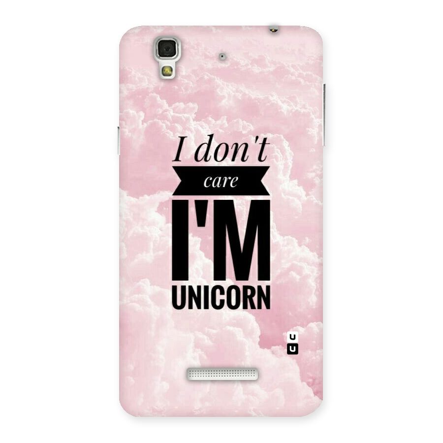 Dont Care Unicorn Back Case for Yu Yureka