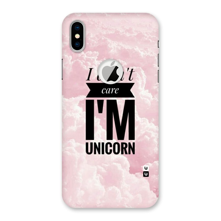 Dont Care Unicorn Back Case for iPhone X Logo Cut