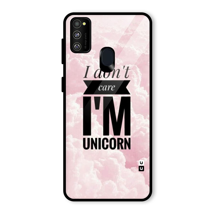 Dont Care Unicorn Glass Back Case for Galaxy M30s