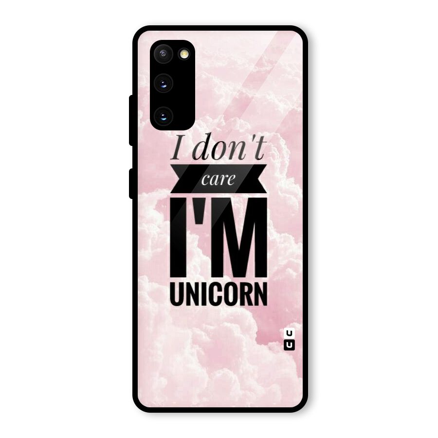 Dont Care Unicorn Glass Back Case for Galaxy S20 FE 5G