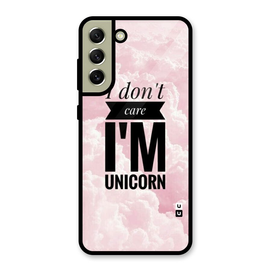 Dont Care Unicorn Glass Back Case for Galaxy S21 FE 5G