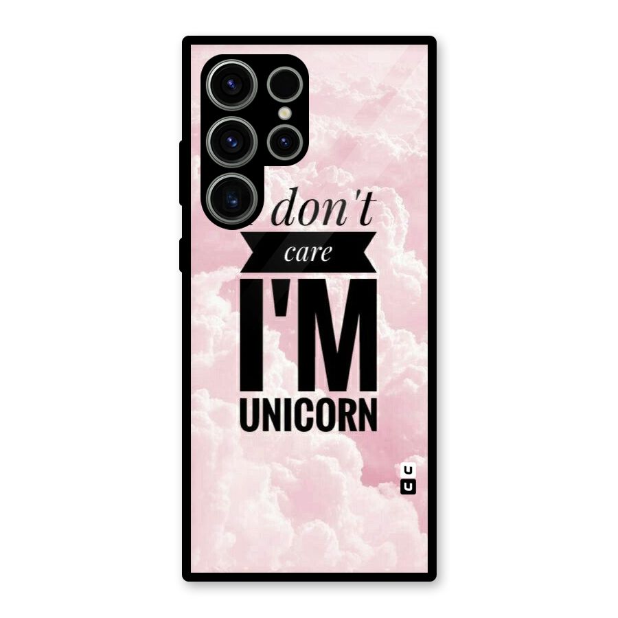 Dont Care Unicorn Glass Back Case for Galaxy S23 Ultra