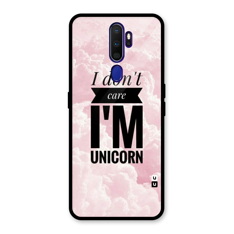 Dont Care Unicorn Glass Back Case for Oppo A9 (2020)