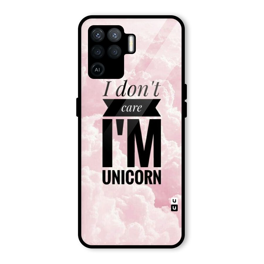 Dont Care Unicorn Glass Back Case for Oppo F19 Pro