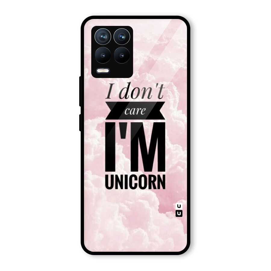 Dont Care Unicorn Glass Back Case for Realme 8 Pro