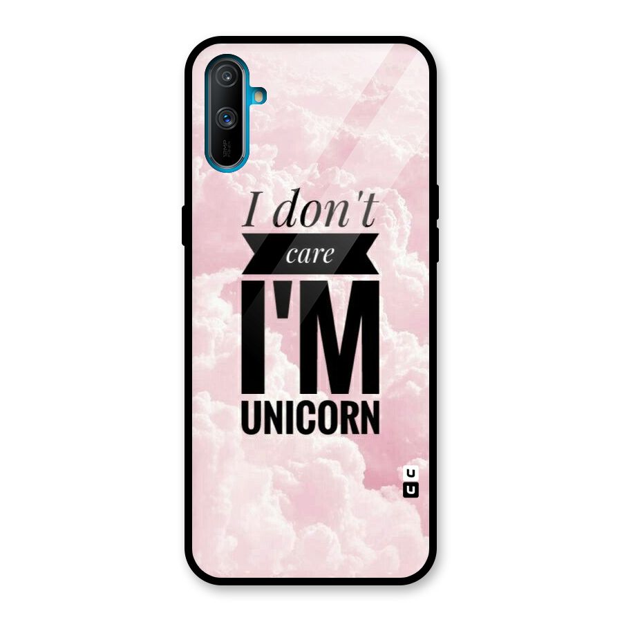 Dont Care Unicorn Glass Back Case for Realme C3