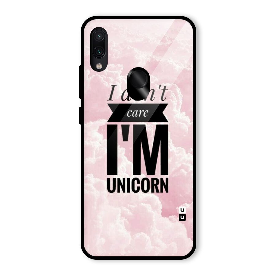 Dont Care Unicorn Glass Back Case for Redmi Note 7S