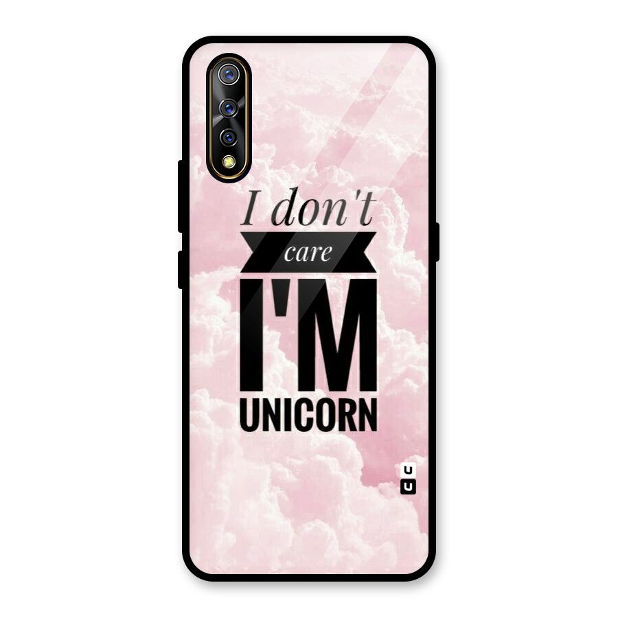Dont Care Unicorn Glass Back Case for Vivo S1