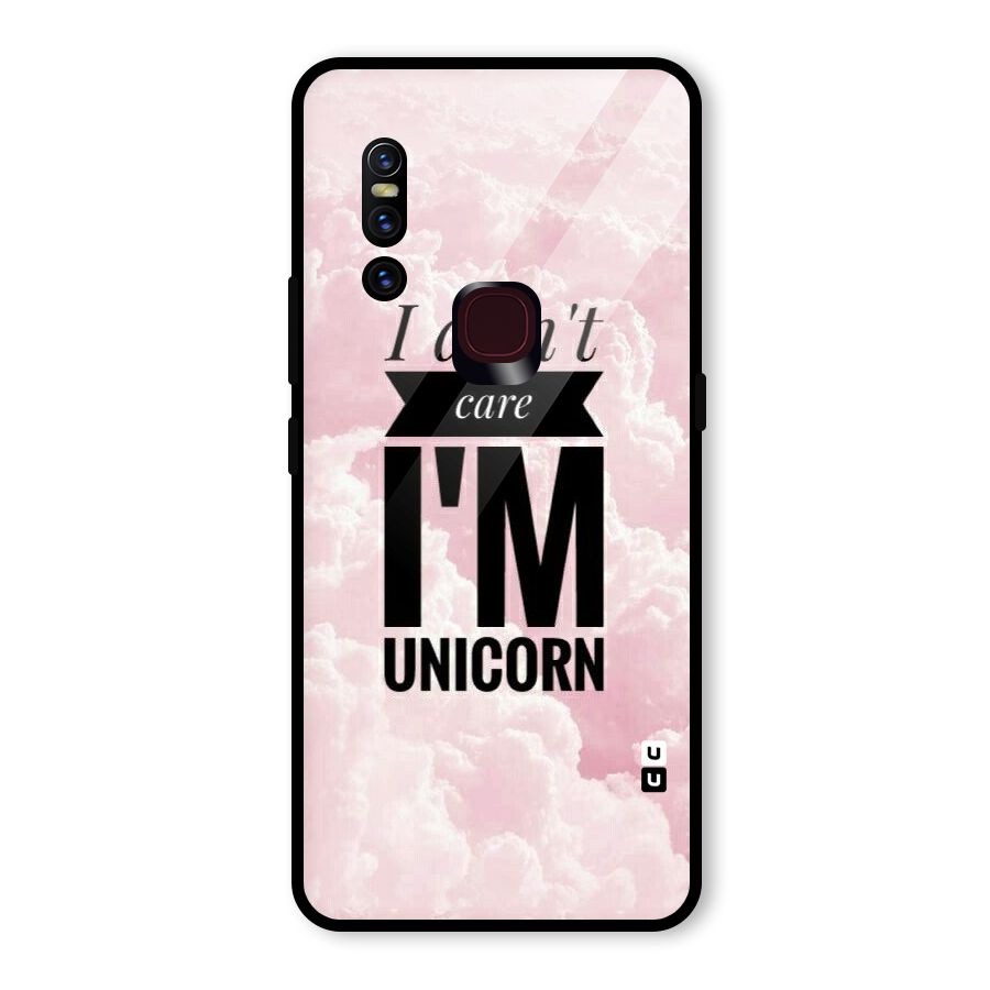 Dont Care Unicorn Glass Back Case for Vivo V15