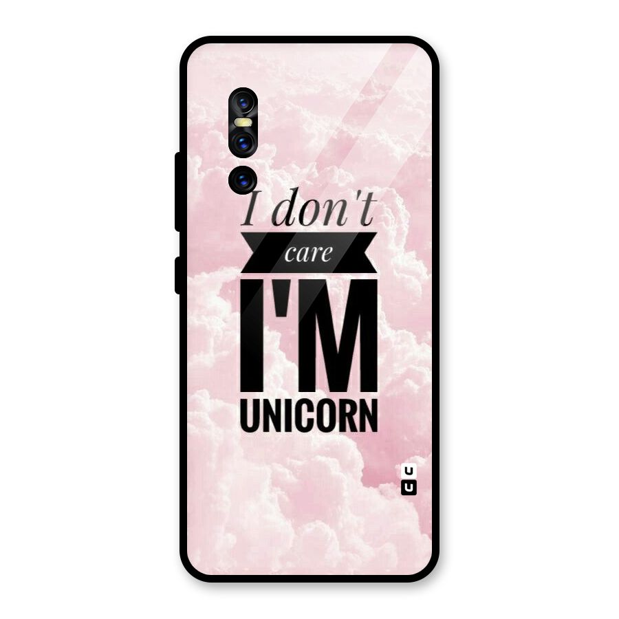 Dont Care Unicorn Glass Back Case for Vivo V15 Pro