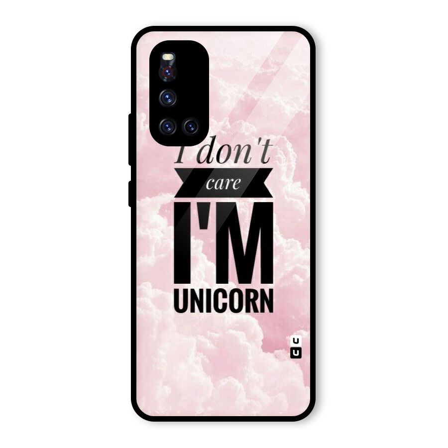 Dont Care Unicorn Glass Back Case for Vivo V19