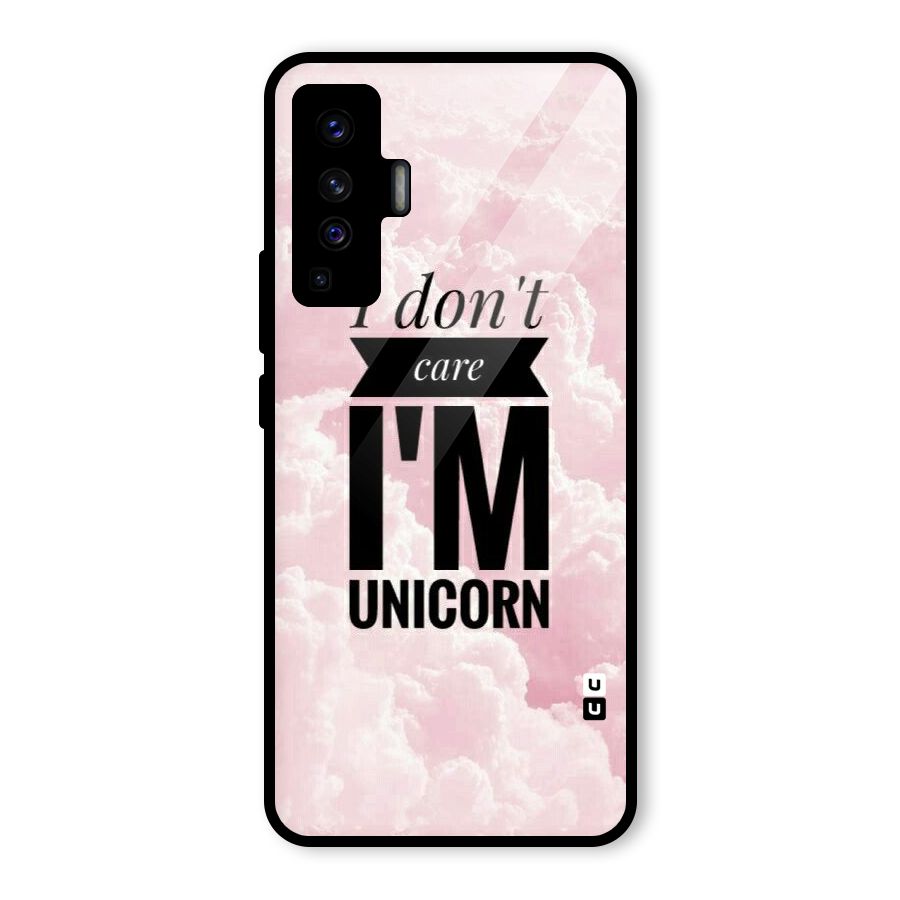 Dont Care Unicorn Glass Back Case for Vivo X50
