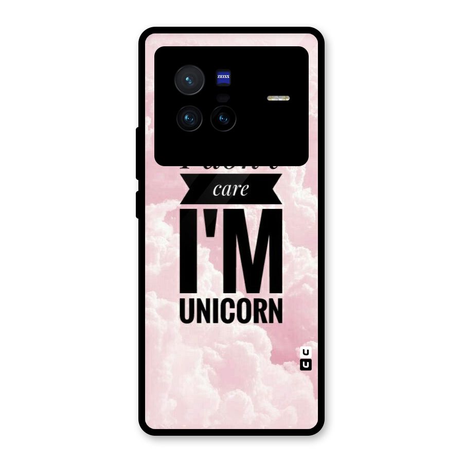 Dont Care Unicorn Glass Back Case for Vivo X80
