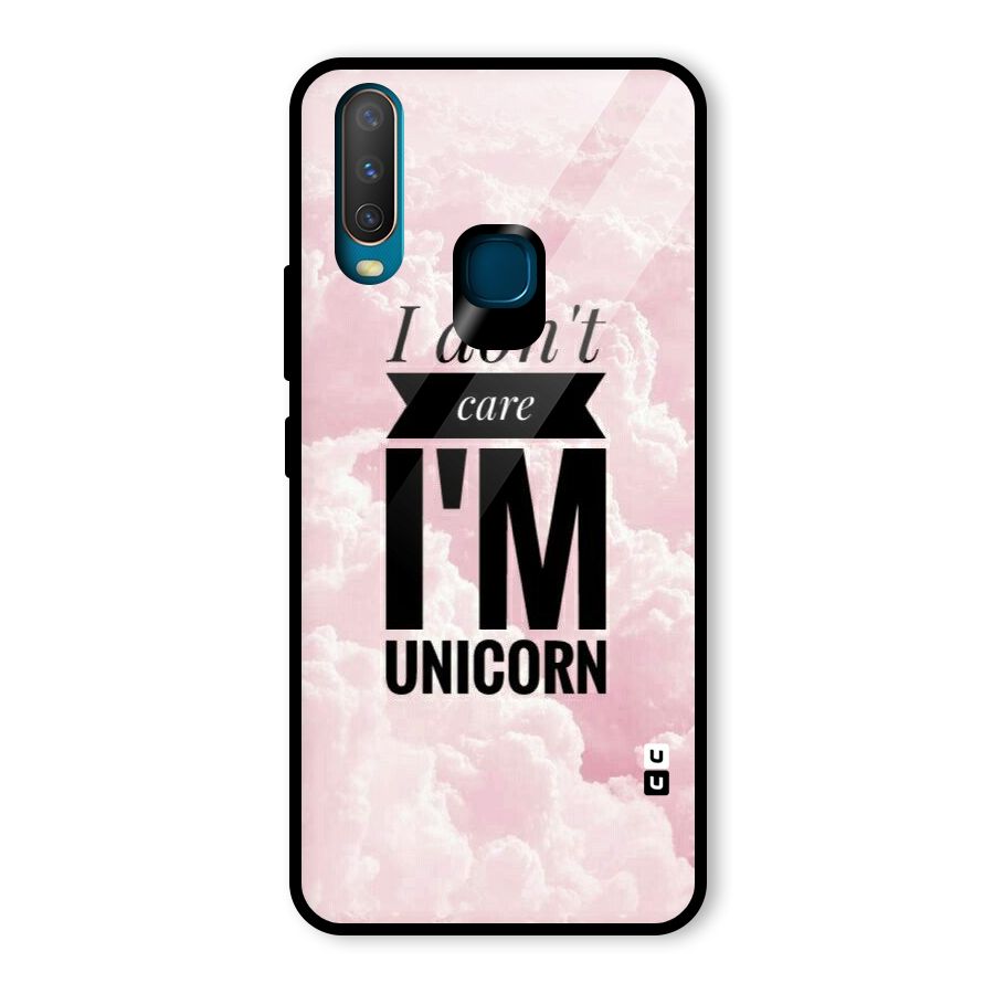 Dont Care Unicorn Glass Back Case for Vivo Y15