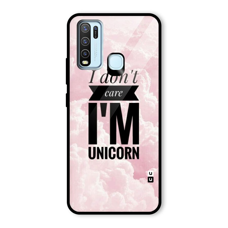 Dont Care Unicorn Glass Back Case for Vivo Y50