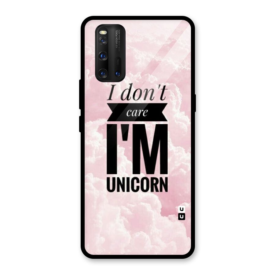 Dont Care Unicorn Glass Back Case for Vivo iQOO 3