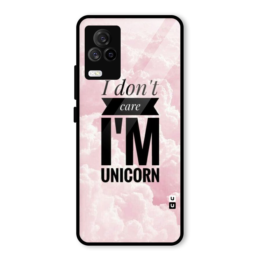 Dont Care Unicorn Glass Back Case for Vivo iQOO 7 Legend 5G