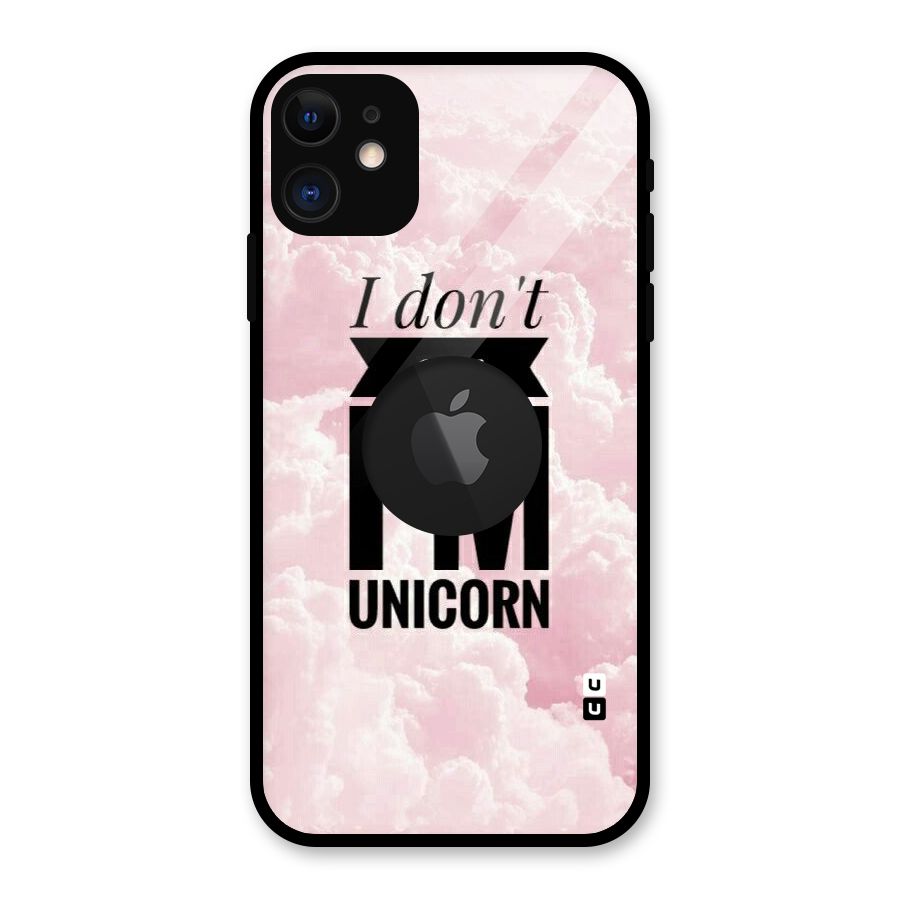 Dont Care Unicorn Glass Back Case for iPhone 11 Logo Cut