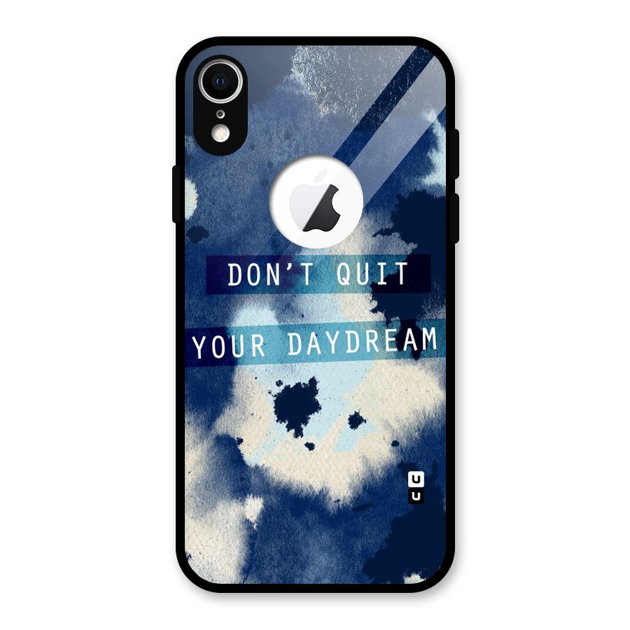 Dont Quit Glass Back Case for iPhone XR Logo Cut