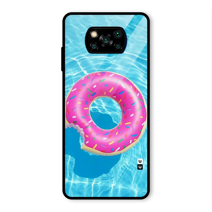 Donut Swim Glass Back Case for Poco X3 Pro