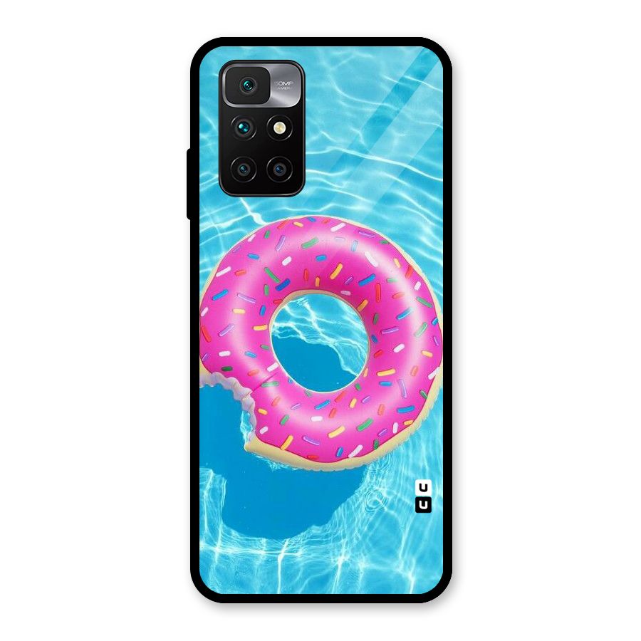 Donut Swim Glass Back Case for Redmi 10 Prime