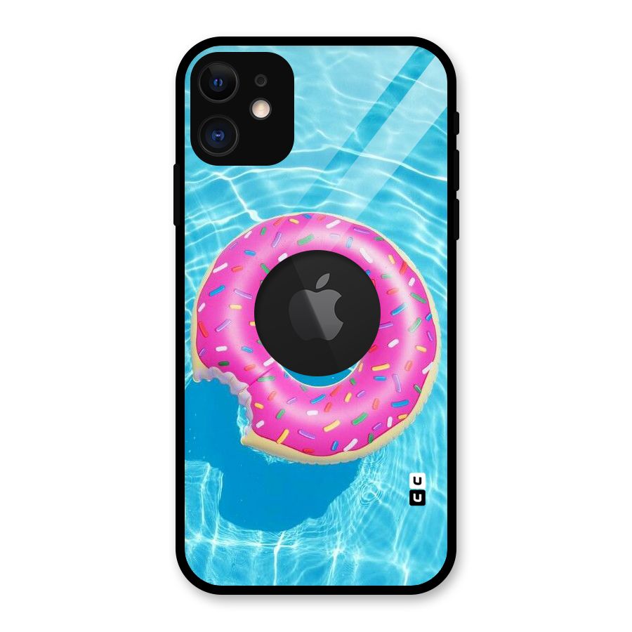 Donut Swim Glass Back Case for iPhone 11 Logo Cut