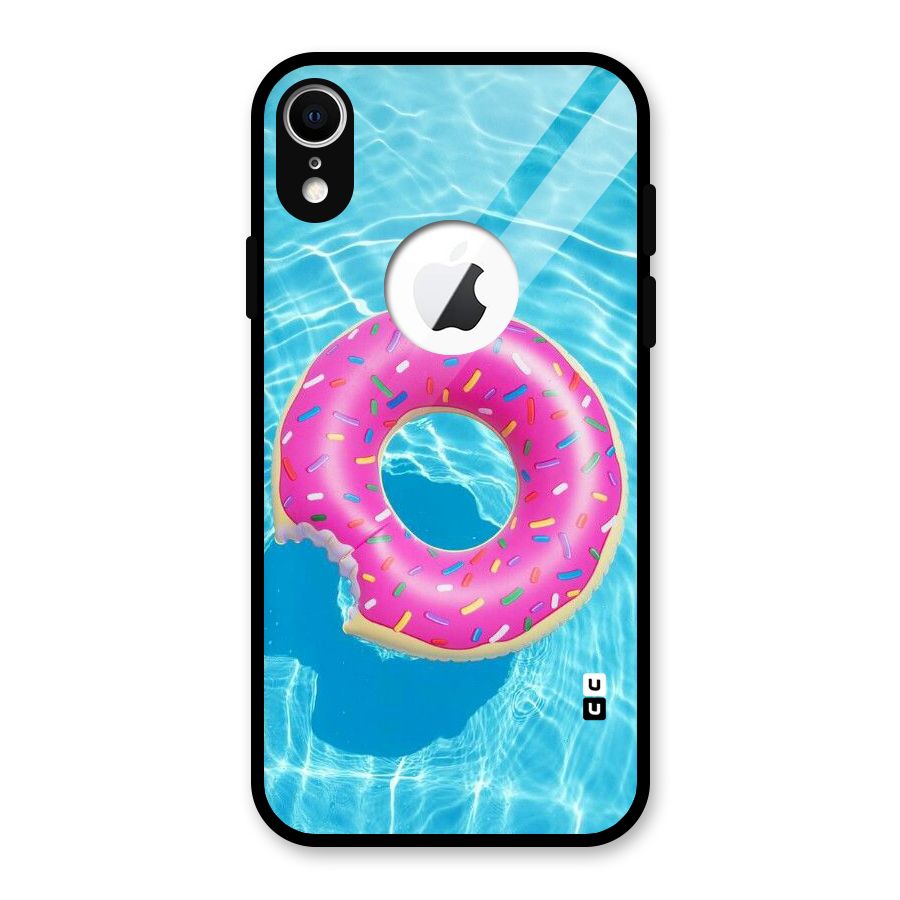 Donut Swim Glass Back Case for iPhone XR Logo Cut