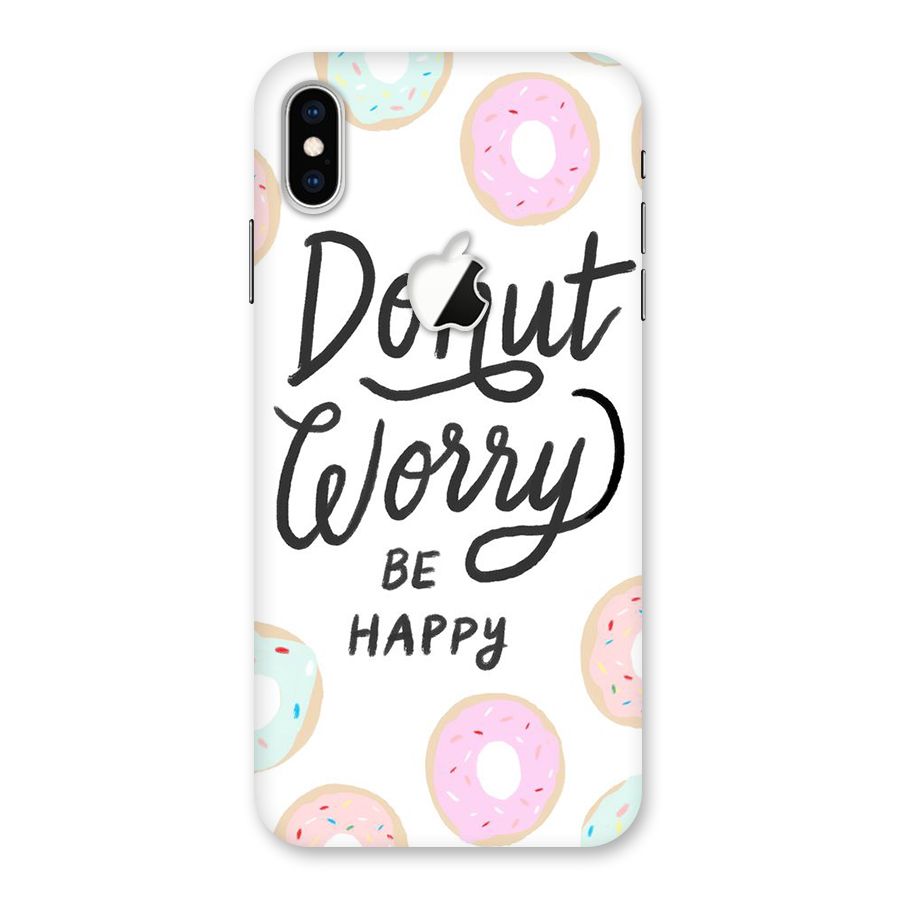 Donut Worry Be Happy Back Case for iPhone XS Max Apple Cut