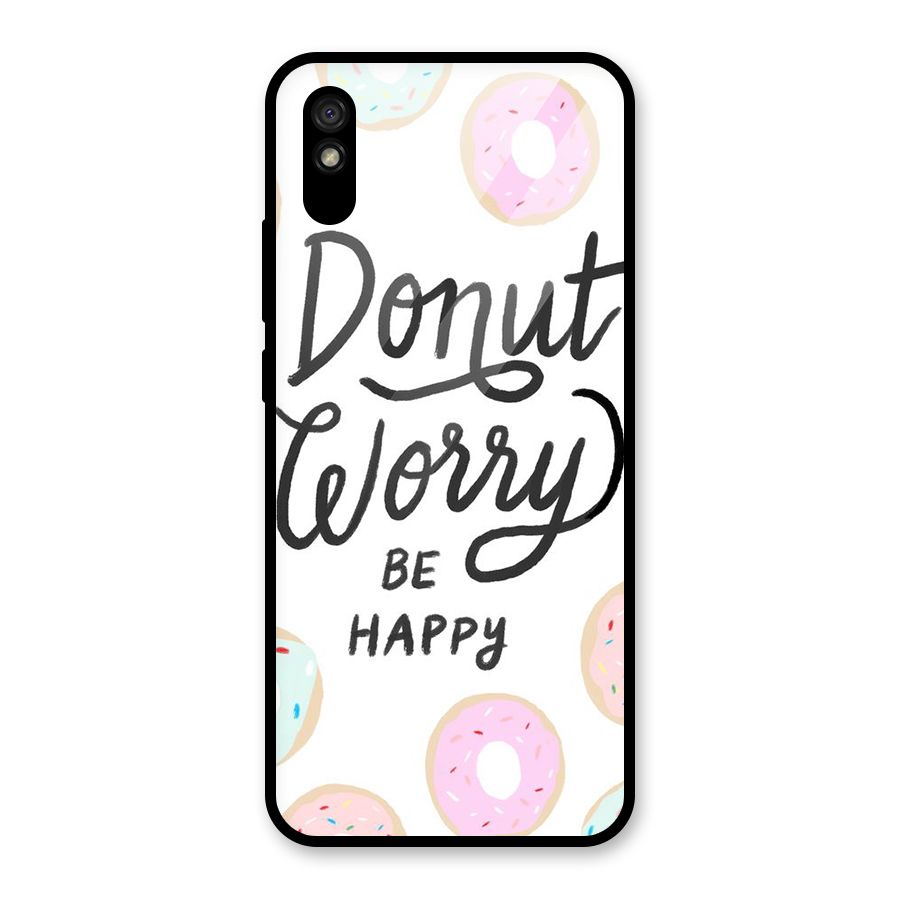 Donut Worry Be Happy Glass Back Case for Redmi 9A