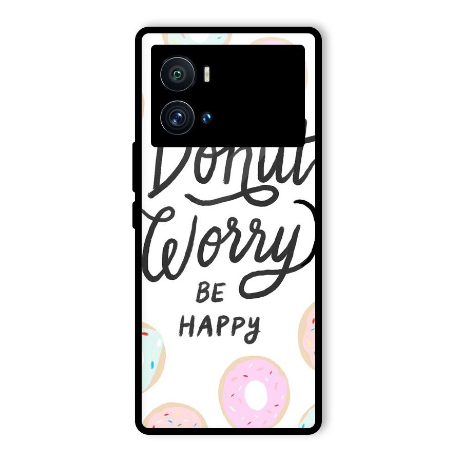 Donut Worry Be Happy Glass Back Case for Vivo iQOO 9 Pro