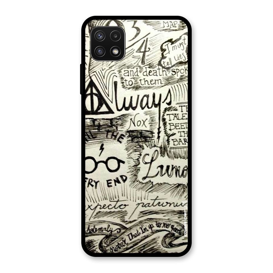 Doodle Art Glass Back Case for Galaxy A22 5G