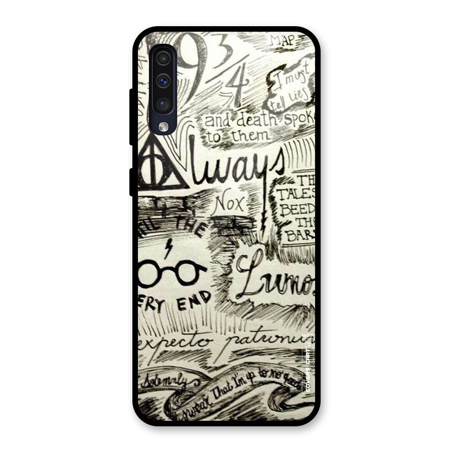 Doodle Art Glass Back Case for Galaxy A50