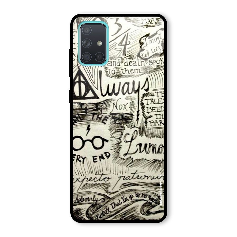 Doodle Art Glass Back Case for Galaxy A71