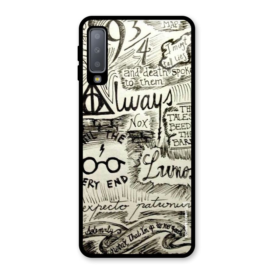 Doodle Art Glass Back Case for Galaxy A7 (2018)